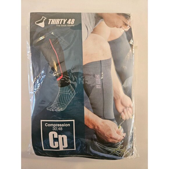 Thirty48 Compression Sleeves Gray Orange LRG Improved Blood Flow Injury Recovery - Picture 5 of 9
